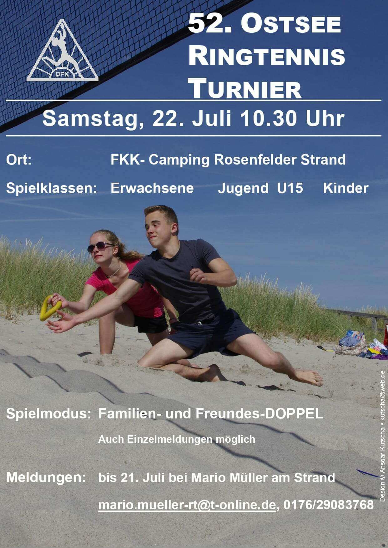 Plakat 52. Ostsee-Ringtennis Turnier 22.07.2023