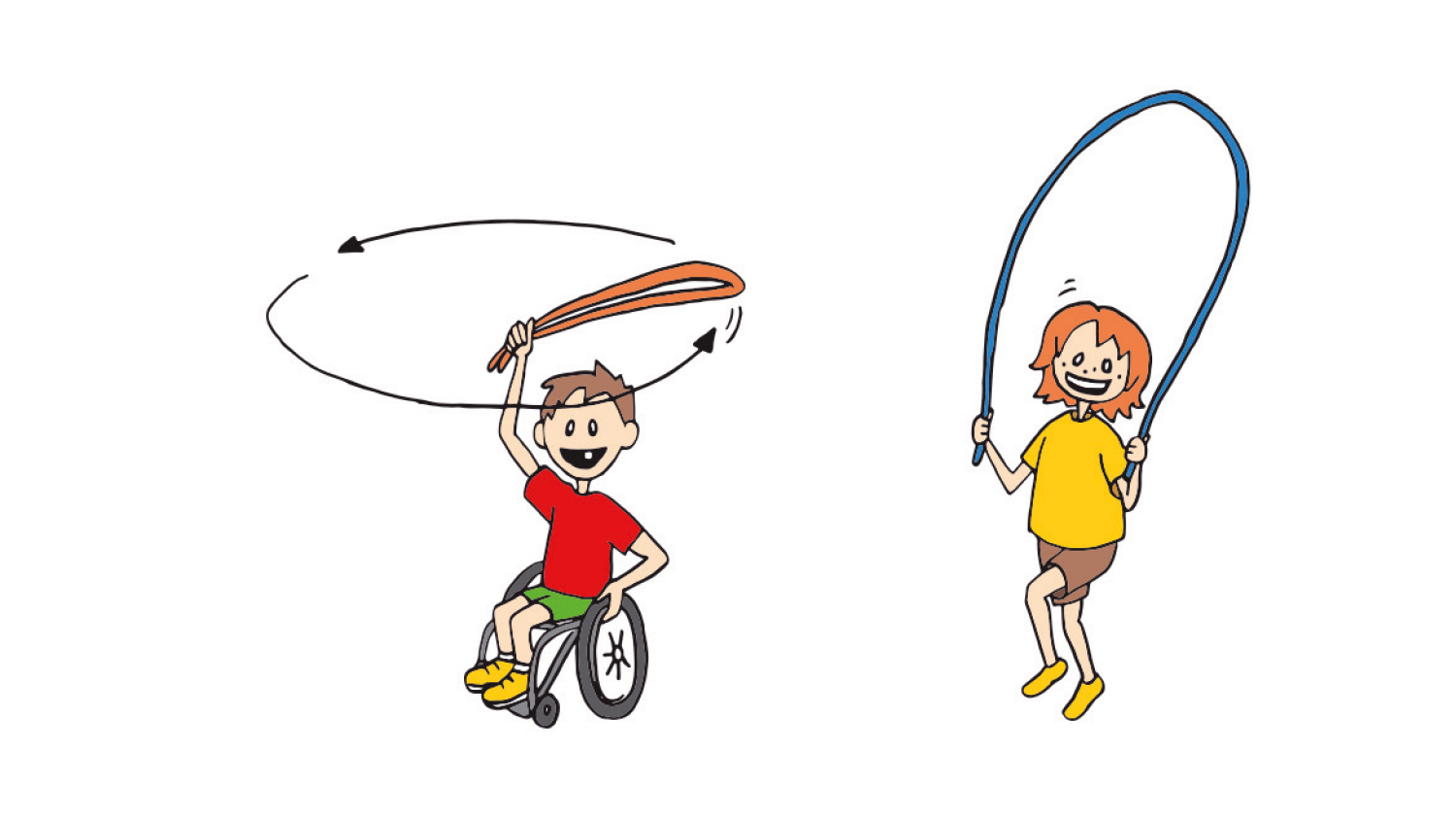 Zeichnung der Kinderturn-Abzeichen-Übung Seilspringen