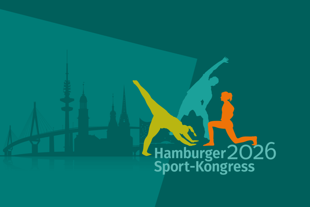 Silhouette der Hamburger Skyline mit dem Logo des Hamburger Sport-Kongresses 2026 – Teaserbild